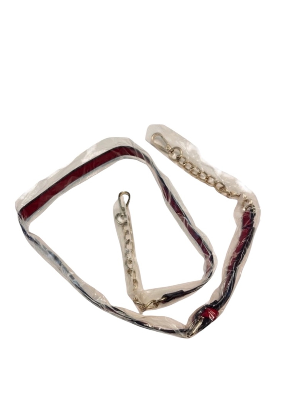 NEW Adjustable Crossbody Strap Deep Red Goldtone Chain